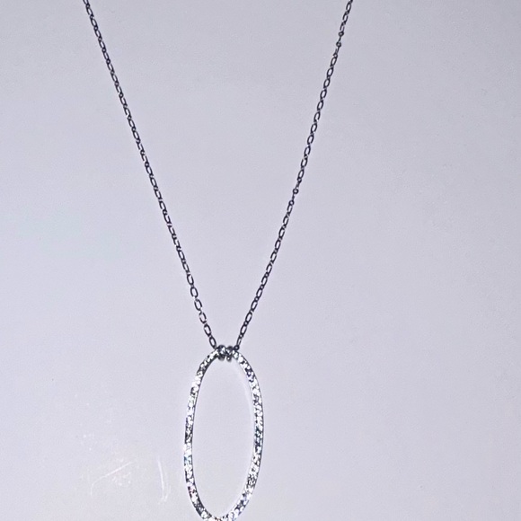 Brand New Cookie Lee small gemstone accents Silver Oval Pendant Necklace - Picture 4 of 8